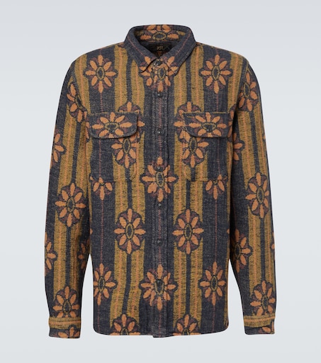 Floral striped cotton jacquard shirt in green - RRL | Mytheresa