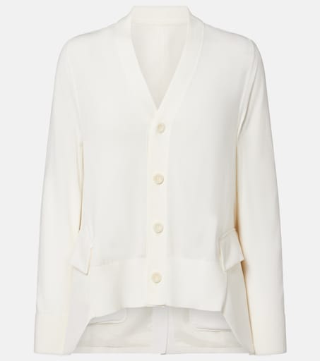 Cotton cardigan in white - Sacai | Mytheresa