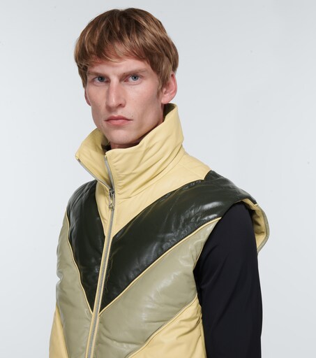 yellow mens puffer vest