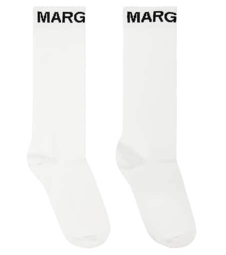タイツ・ソックス MM6 Maison Margiela Brown stretch viscose blend socks MM6 Maison Margiela Brown Stretch Viscose Blend Socks