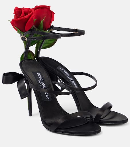 Satin sandals in black - Dolce Gabbana | Mytheresa