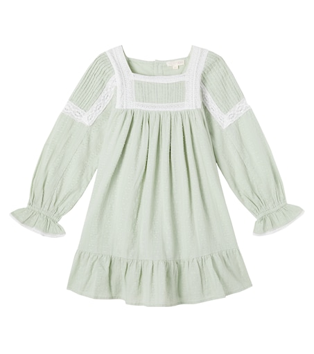 Laureline lace-trimmed cotton dress in green - Louise Misha Laureline lace-trimmed cotton dress in green - Louise Misha