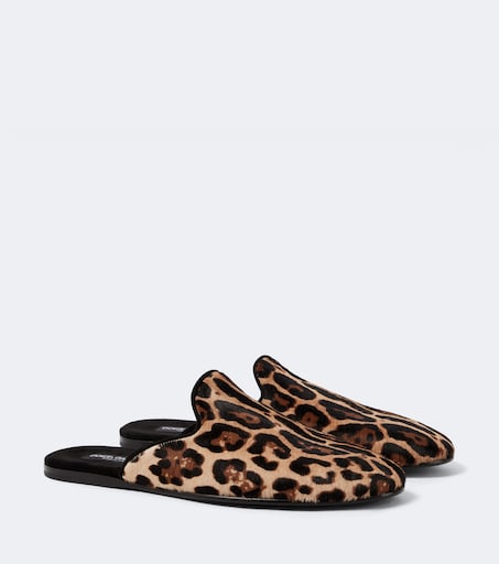 Dolce & Gabbana Leopard-print calf hair mules