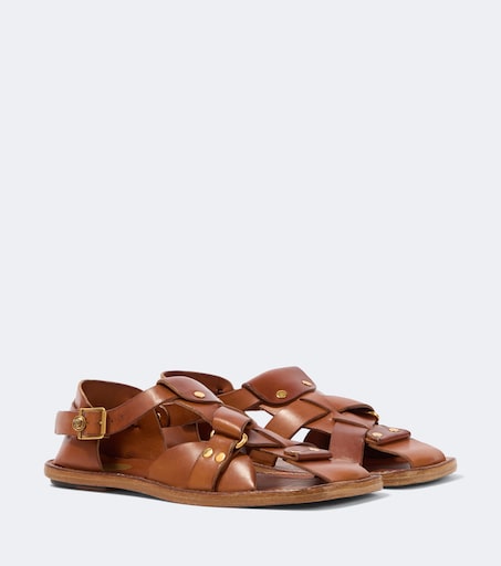 Versace Souvenir leather fisherman sandals