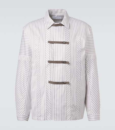 Kyan striped cotton poplin shirt in white - Kiko Kostadinov