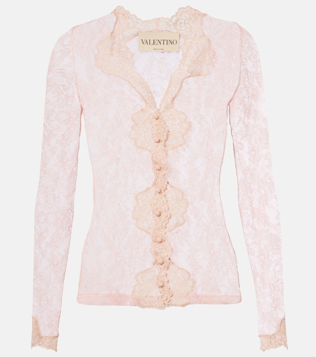 Floral sheer lace cardigan in pink - Valentino | Mytheresa