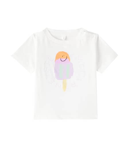 Baby printed cotton jersey T-shirt in white - Stella Mc