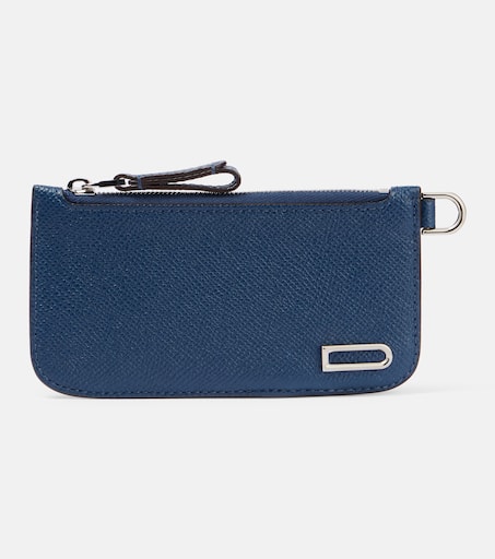 Vagabond leather card holder in blue - Delvaux | Mytheresa