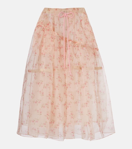 Floral tulle midi skirt in pink - Simone Rocha | Mytheresa Floral tulle midi skirt in pink - Simone Rocha | Mytheresa
