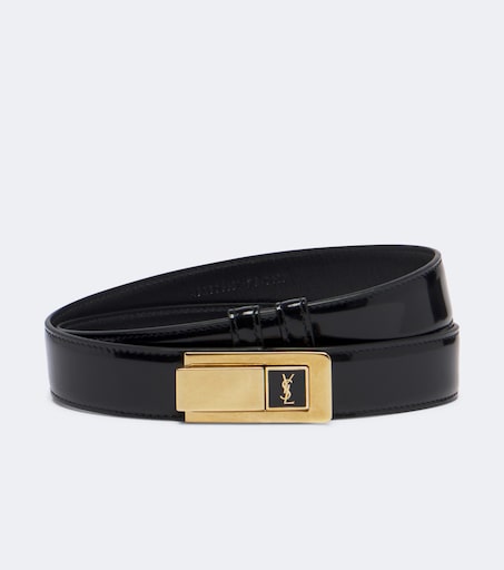 小物 SAINT LAURENT black belt Cassandre patent leather belt in black - Saint Laurent | Mytheresa