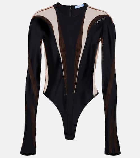 【関税込み】Mugler ブラック パネル ジーンズ Feng Chen Wang ブラック＆ブルーパネルジーンズ