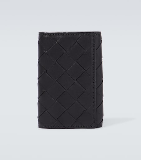 Intrecciato bifold leather wallet in black Bottega Veneta