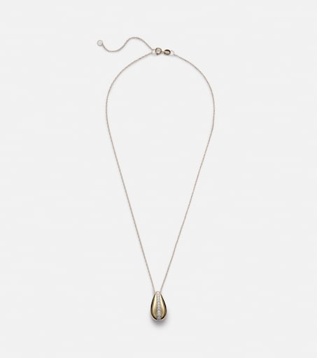 Pistachio 14kt gold necklace with diamonds