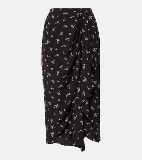 【送料&関税込】Marant Atoile Cotton And Viscose Midi Skirt MARANT ÉTOILE Diya tiered printed cotton-voile midi skirt
