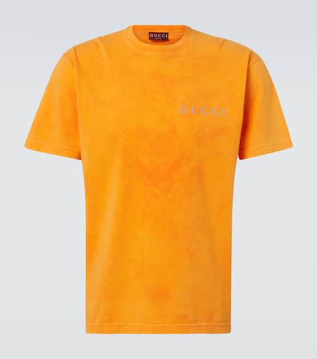 Tシャツ・カットソー GUCCI Men T Shirts 796395XJG7W Orange Printed cotton jersey T-shirt in orange | GUCCI® US