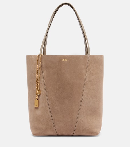 トートバッグ Chloe Small Beige Khaki Suede Spin Tote Bag Chloé Small beige khaki suede Spin tote bag – Lord & Taylor