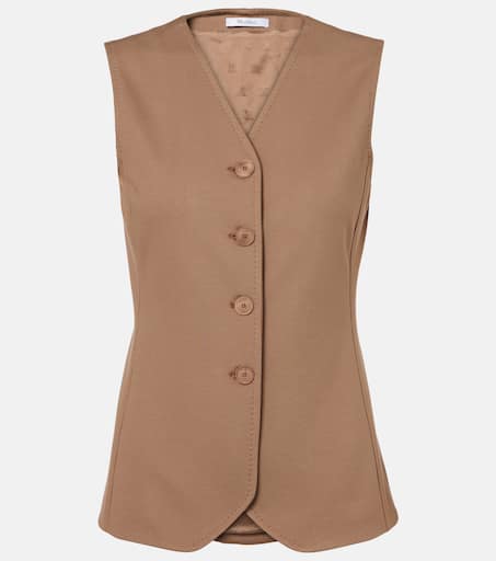 Fornovo jersey vest in brown - Max Mara | Mytheresa