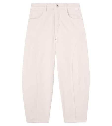 1piu1uguale3golf LOGORIB EASY PANTS ホワイト Cotton-blend barrel-leg pants in white - Il Gufo | Mytheresa