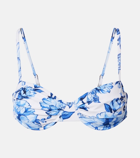 Floral bikini top in white - Farm Rio | Mytheresa