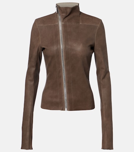 Gary leather jacket in grey - Rick Owens | Mytheresa