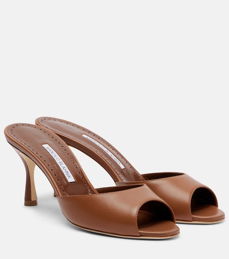 Jada leather mules in brown - Manolo Blahnik | Mytheresa