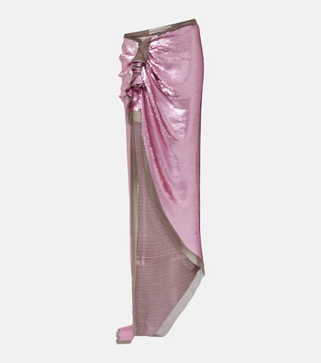 Edfu embellished chiffon maxi skirt in pink - Rick Owens