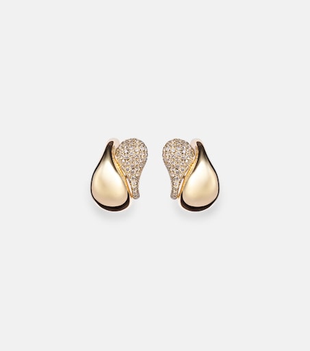 18kt gold earrings with diamonds