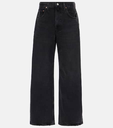 デニム・ジーパン AGOLDE Women Denims A91871206 Black Low Curve mid-rise barrel-leg jeans in black - Agolde