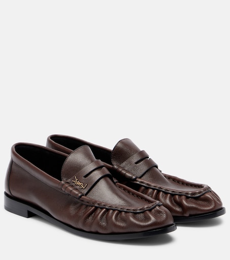Le Loafer leather penny loafers in brown - Saint Laurent | Mytheresa