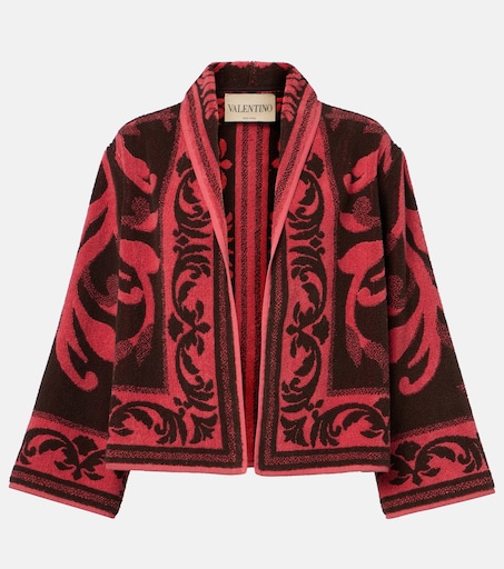 Cotton terry jacquard jacket in brown - Valentino | Mytheresa
