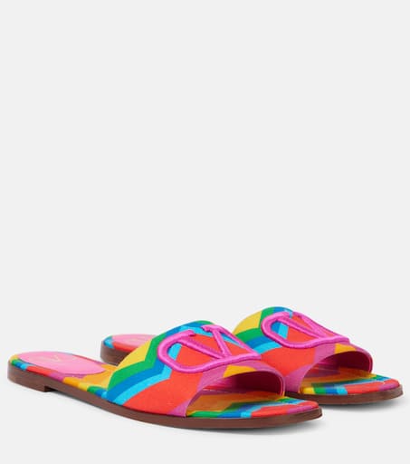 VLogo Chevron 24 canvas slides in multicoloured - Valentino