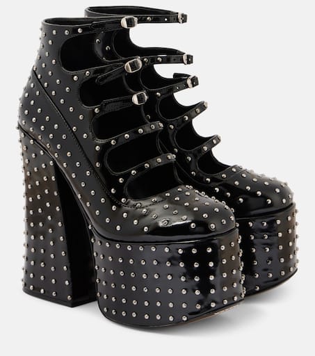 Kiki studded leather platform ankle boots in black - Marc