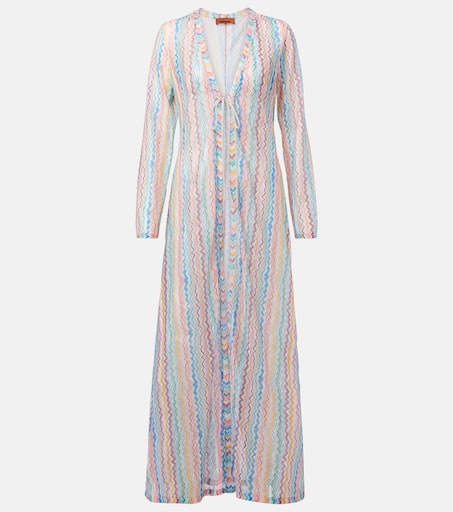 Zigzag semi-sheer beach cover-up in multicoloured - Missoni