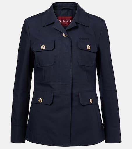 Cotton canvas jacket in blue - Gucci | Mytheresa