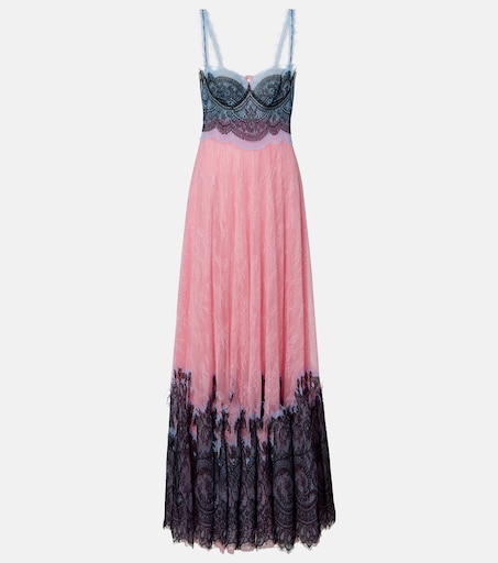 black drop waist maxi dress Holly A-Line Gown in Pink & Black Floral main image 1