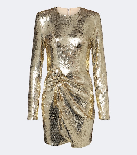 Gathered sequined minidress