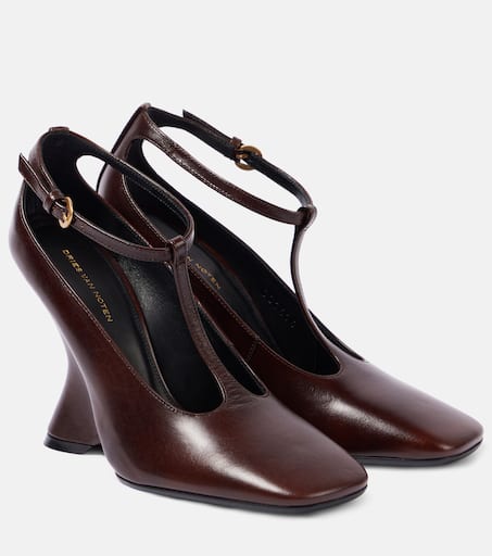 パンプス DRIES VAN NOTEN PUMPS WITH A WEDGE IN PRINTED LEATHER Dries Van Noten Pumps with a wedge in printed leather