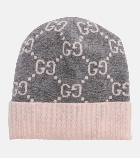 GG cashmere jacquard beanie in grey - Gucci | Mytheresa