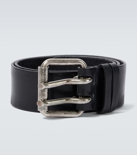 Motorcycle leather belt in black - Saint Laurent | Mytheresa