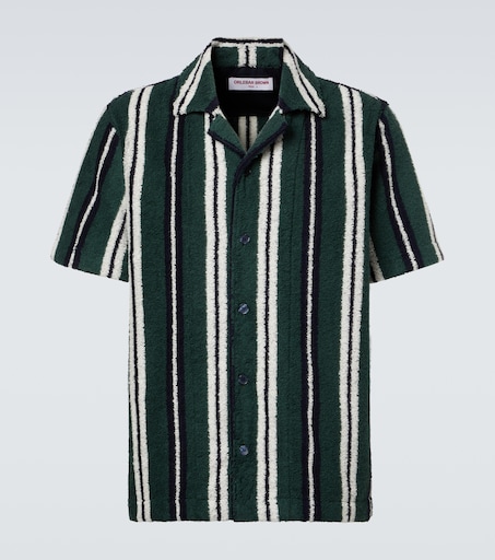 Orlebar Brown Griffith striped terry bowling shirt