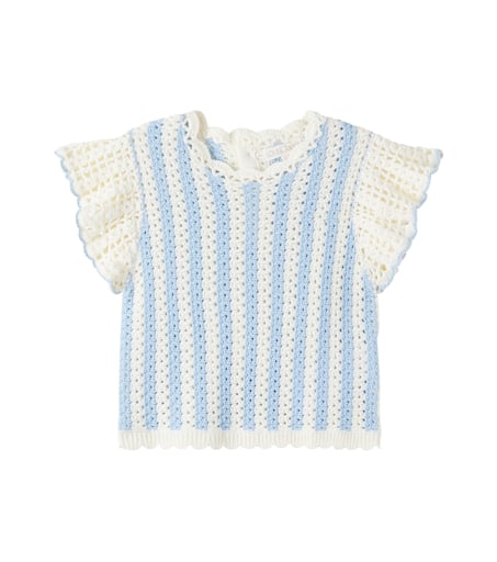 Lyse cotton crochet top in blue - Louise Misha | Mytheresa