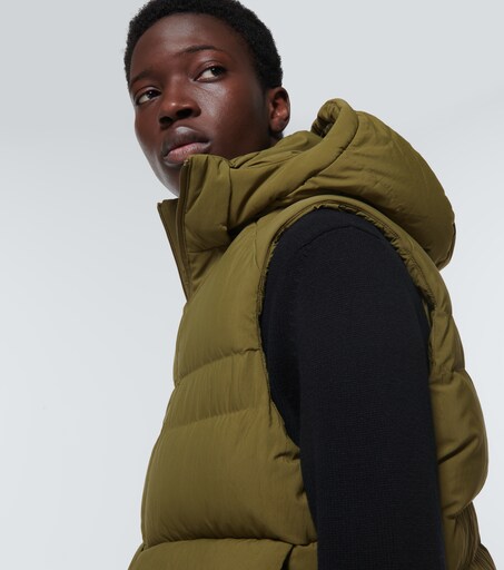 olive green puffer vest mens