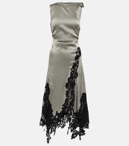 パーティードレス Acne Studios A20862 Dresses Satin lace midi dress Acne Studios - Satin lace dress - White