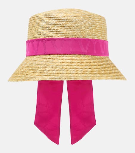 Toile Iconographe straw bucket hat in beige - Valentino
