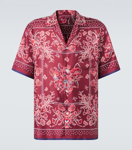 【日本入手困難】Printed silk blend bowling shirt シャツ 824165_Z7AN3_1173_003_100_0000