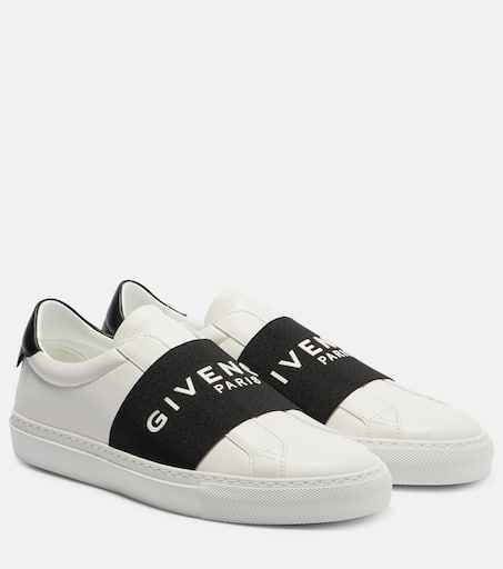 スニーカー GIVENCHY White Leather Urban Street Slip Ons Urban Street logo leather slip-on sneakers in white