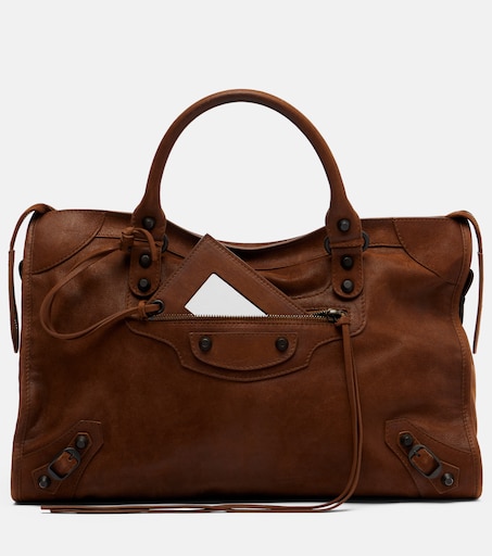 BALENCIAGA PARIS レザー トートバッグ ブラウン Le City Medium leather shoulder bag in brown - Balenciaga | Mytheresa