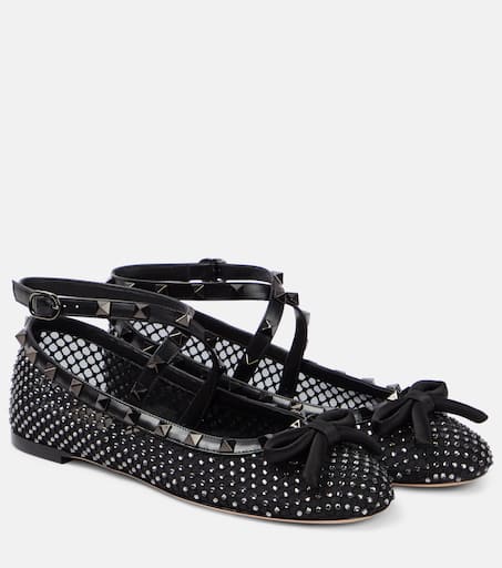 フラットシューズ Valentino Garavani 'Rockstud' Ballet Flats Valentino Garavani Rockstud Ballerina Flats In Nappa Leather
