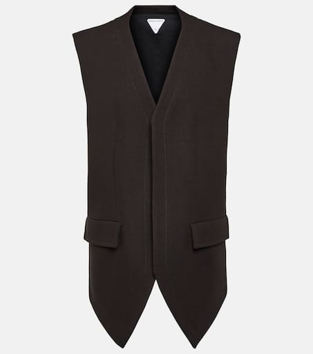 ベスト・ジレ Bottega Veneta Pastel Yellow Cotton Blend Vest Layered cotton-blend vest in black - Bottega Veneta | Mytheresa