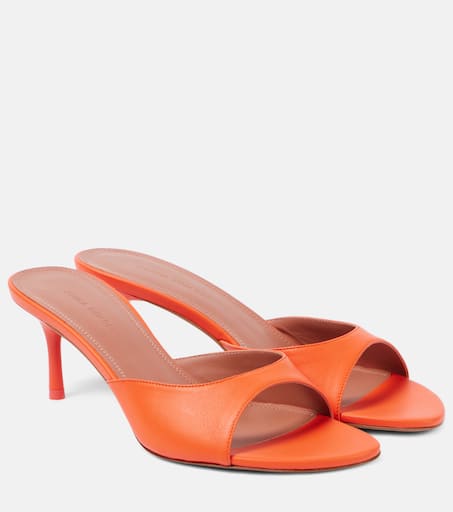 サンダル・ミュール AMINA MUADDI Orange Satin Anok 105 Mules 14S363456ANO_ANOKSLIPPER105ORA